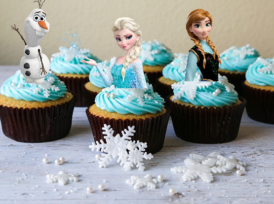 Frozen cupcake toppers